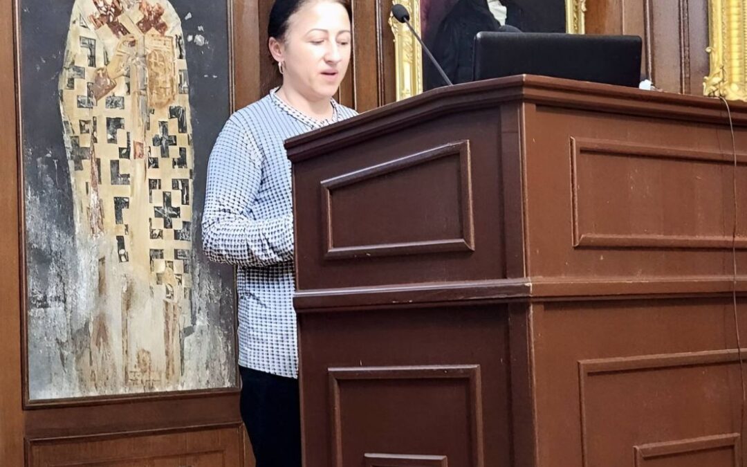 Јелена Ђорђевић, професор српског језика Прве техничке школе и уредница часописа “Богдај”, међу говорницима на трибини у Матици српској